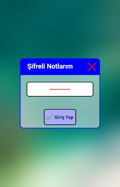 Şifreli Notlar mobil android uygulama3